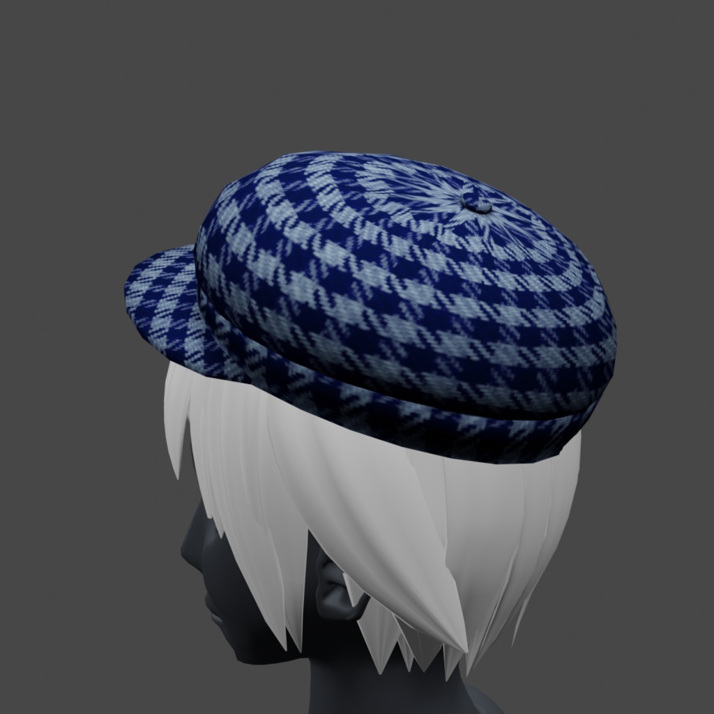 キャスケット帽の3Dモデル_4色セット(UnityPackage形式)