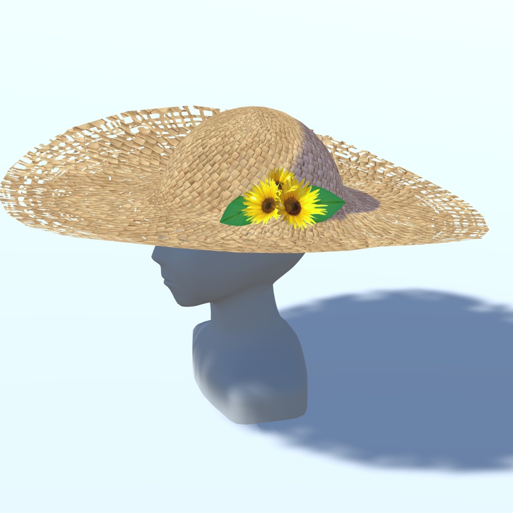 ヒマワリと編み麦わら帽子のセット Unitypackage形式 東京アザラシセンター Tokyosealcenter Booth
