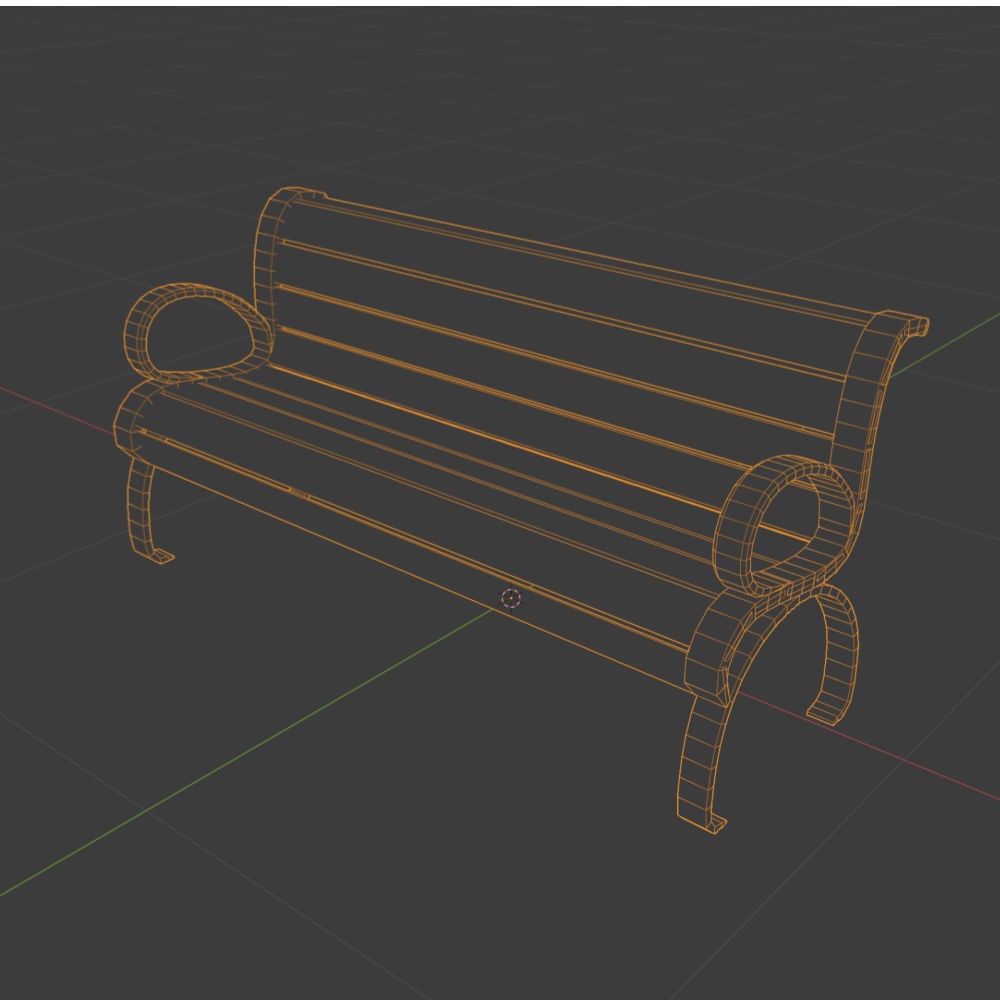 木製のベンチの3Dモデル(UnityPackage)
