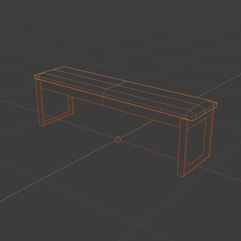 革製の長イスの3Dモデル(UnityPackage)