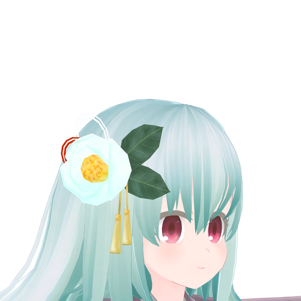 つばきの花の髪飾り_2色セット(UnityPackage)