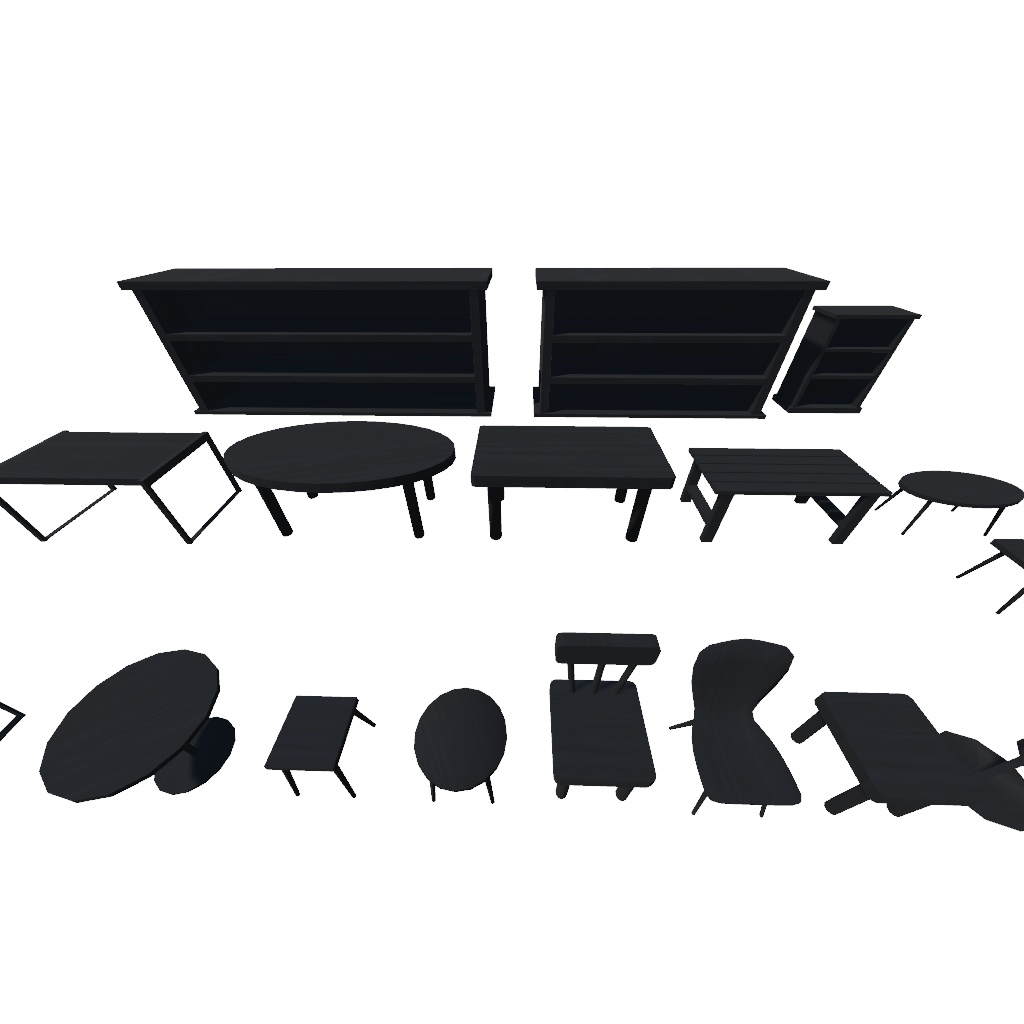 【無料】シンプル家具セット72点(UnityPackage)