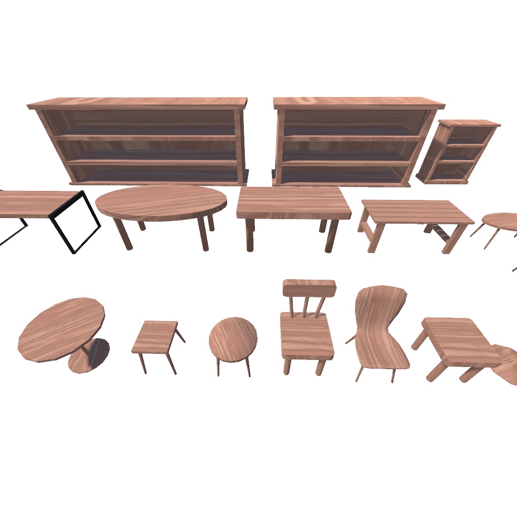 【無料】シンプル家具セット72点(UnityPackage)