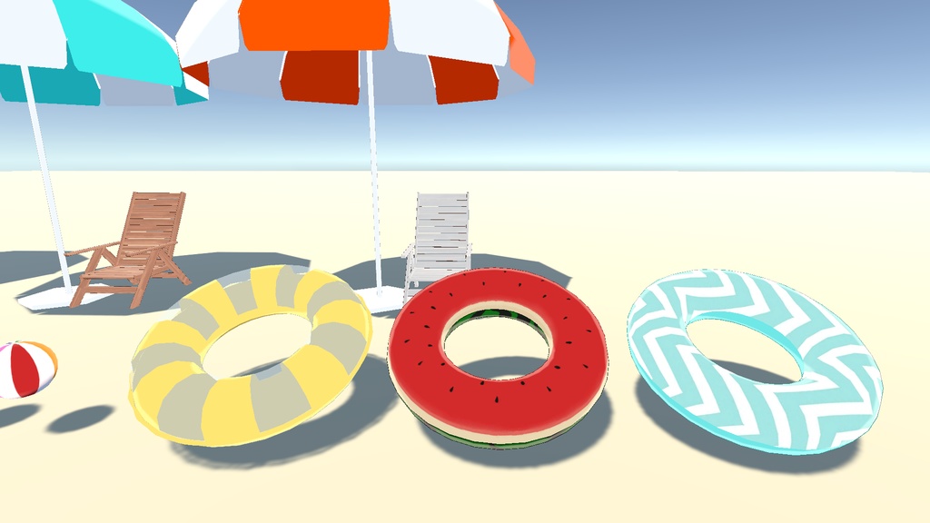 夏の海辺グッズ_26点+おまけ(UnityPackage)