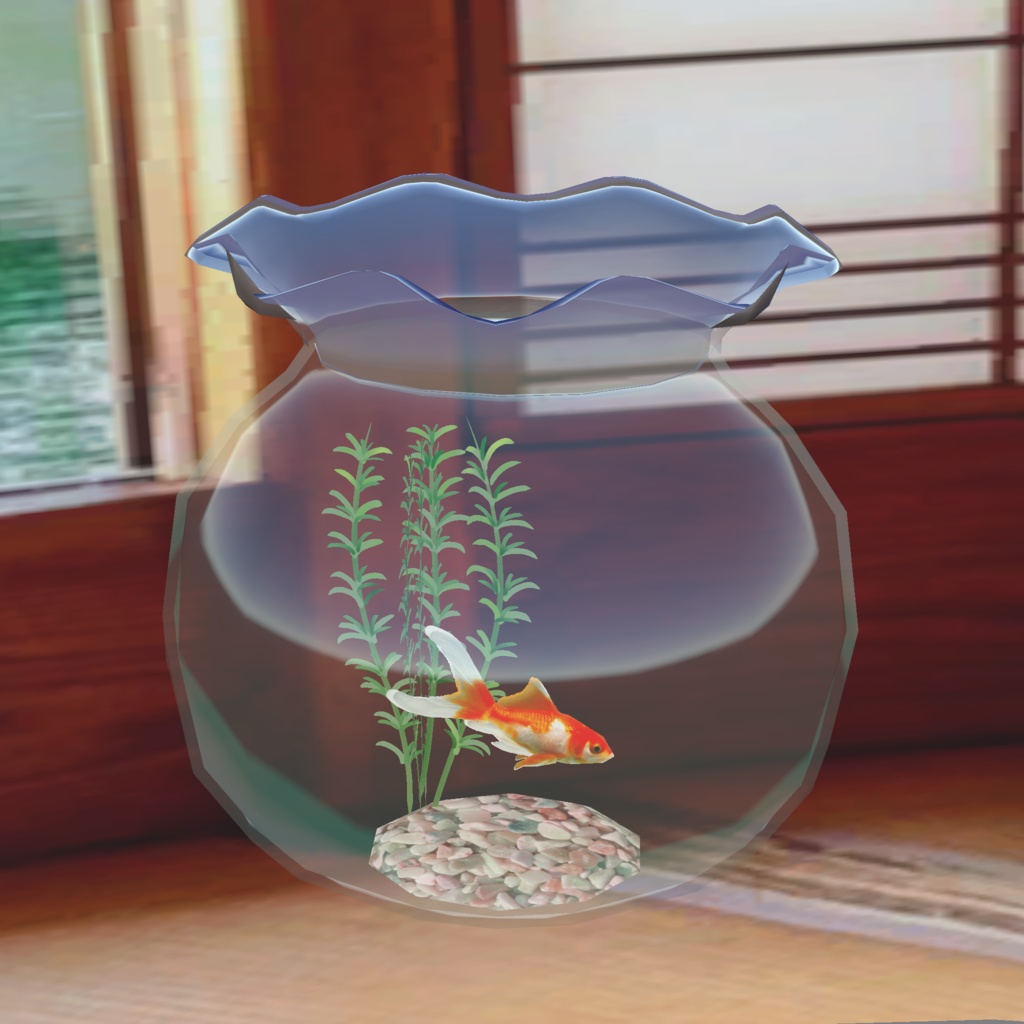 動く金魚鉢_パーティクル/アニメーション付(UnityPackage)