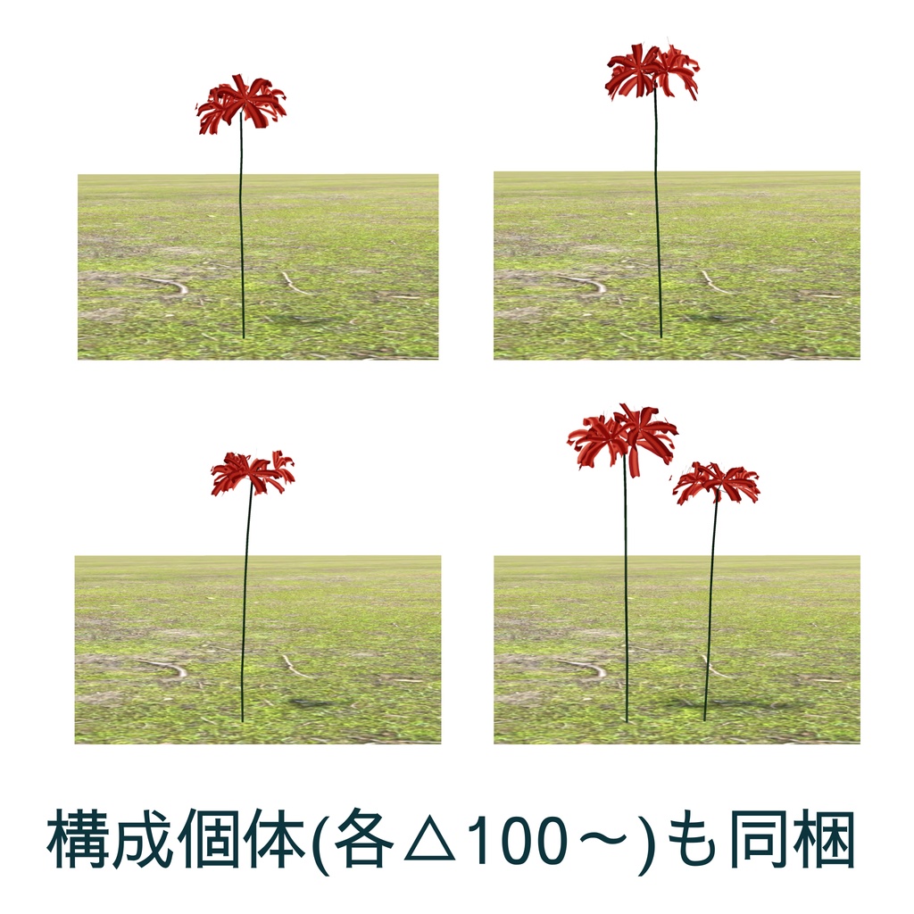 彼岸花のいけばな8種&群生セット(unitypackage)