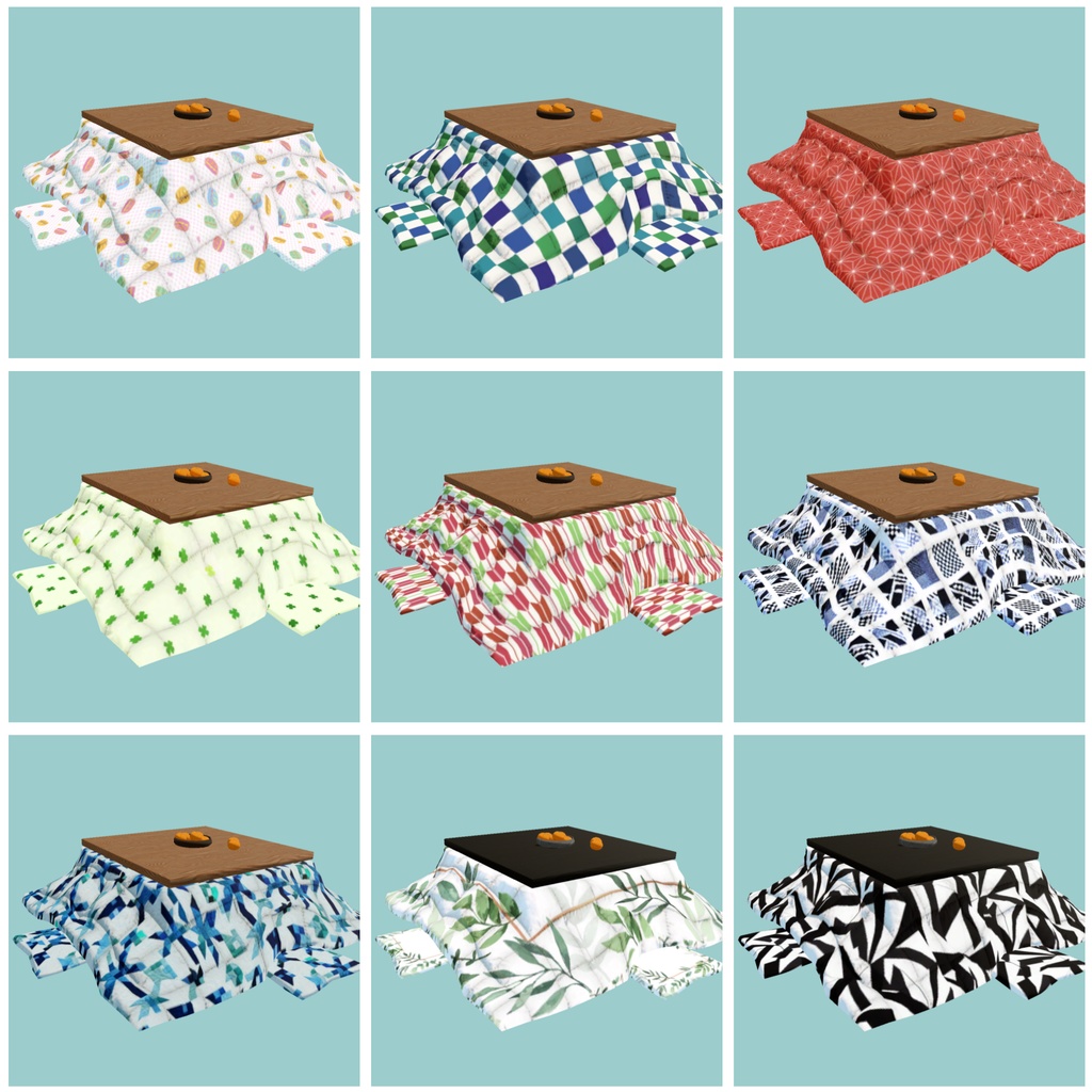 こたつセット_9種(unitypackage)