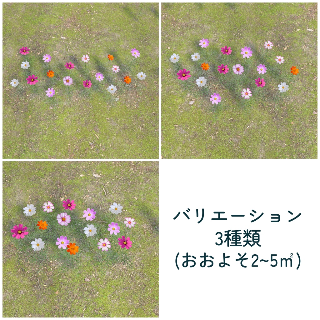 コスモスの生け花6種&群生セット(unitypackage)