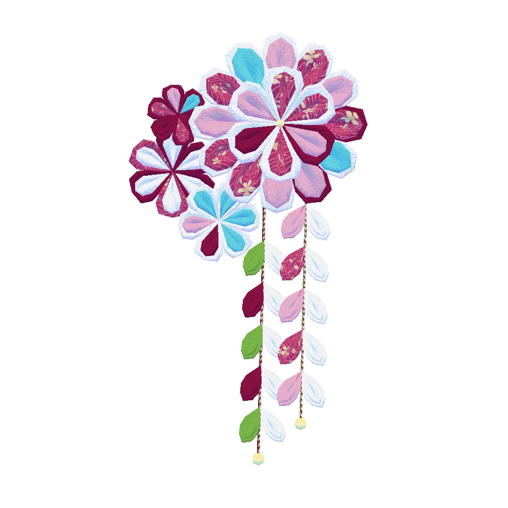 ゆれる!和風 髪飾り 6色セット