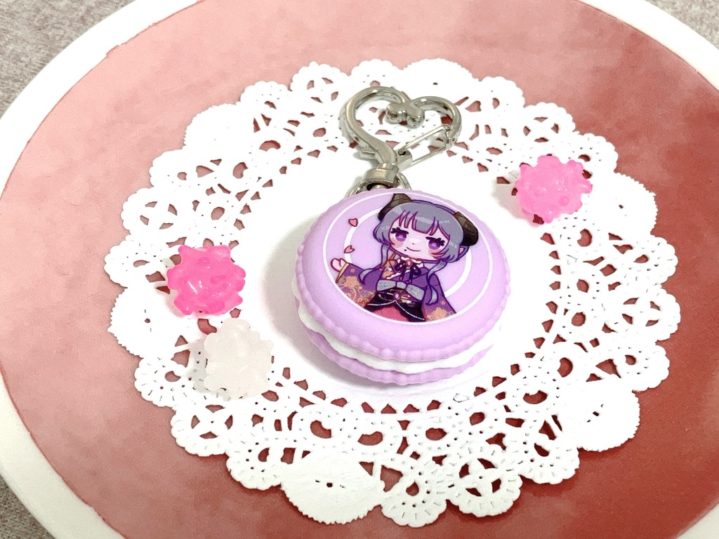 【非公式】メアリさん桜マカロンキーホルダー