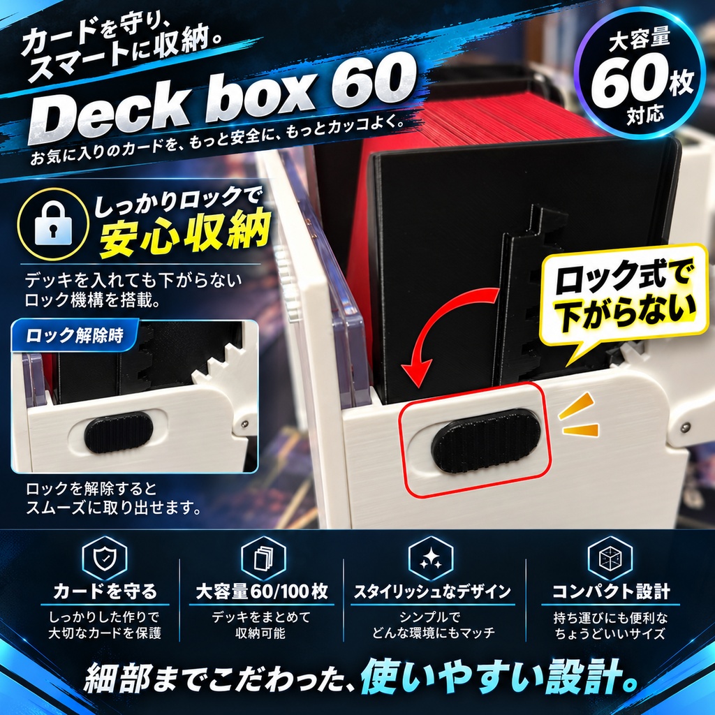 【オーダーメイド】 TCGデッキケース(カスタムフロントデザイン)