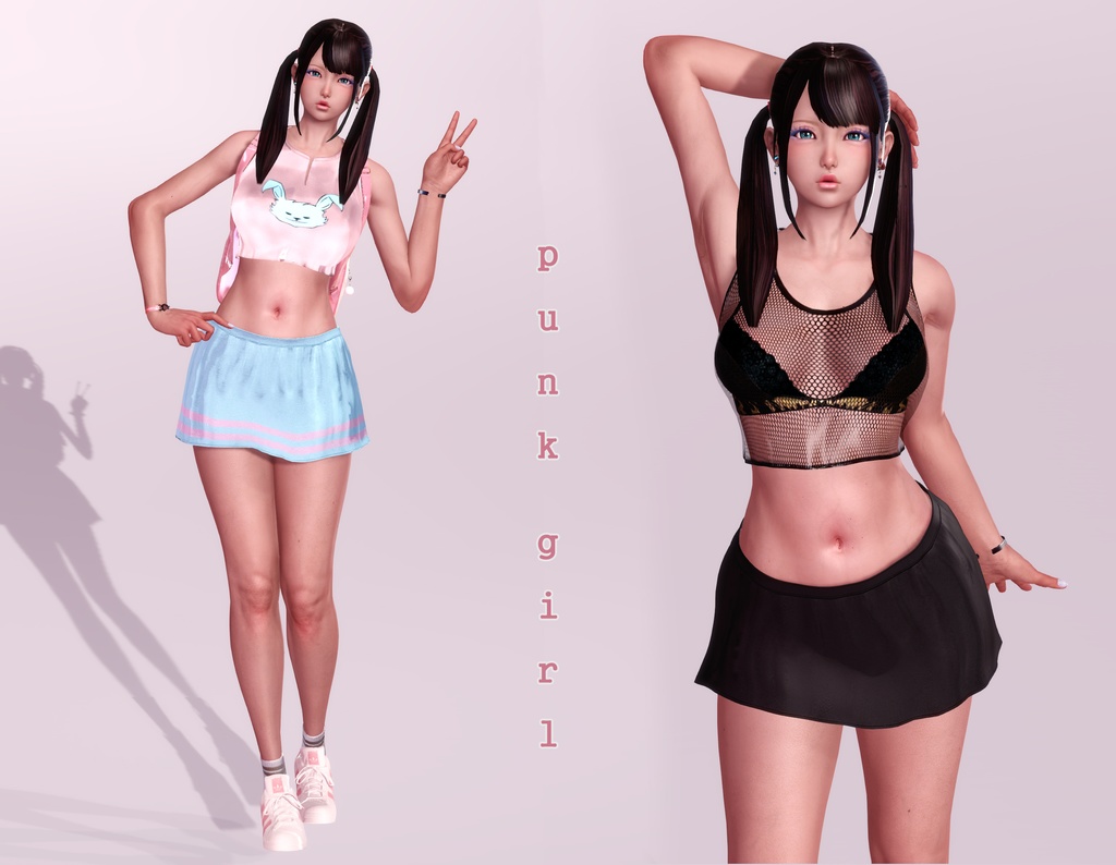Punkgirl casual set(2type) for HS