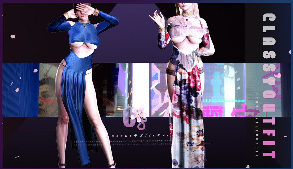 Squeeze CutoutSlit DressSet for hs
