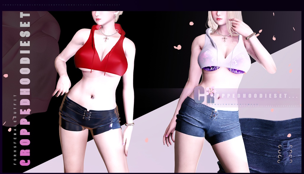 Croppedhoodie Set for hs