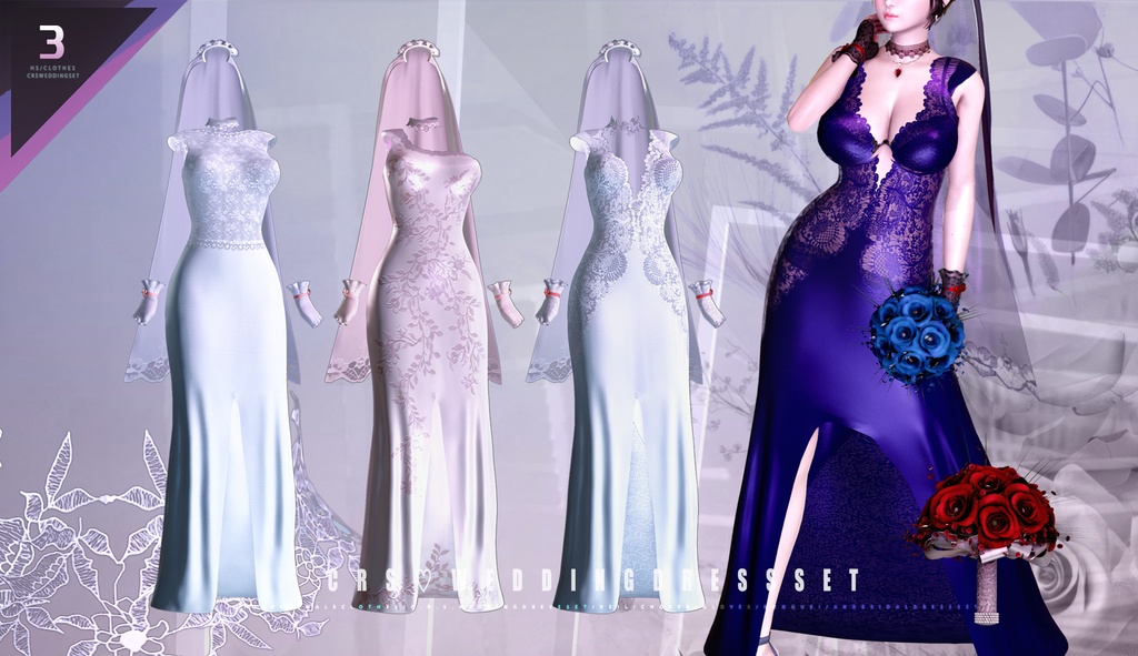 C.R.S.Wedding DressSet for hs