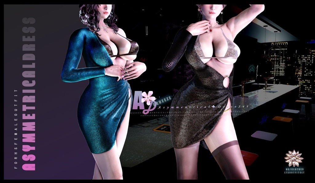 Squeeze Asymmetrical DressSET for hs