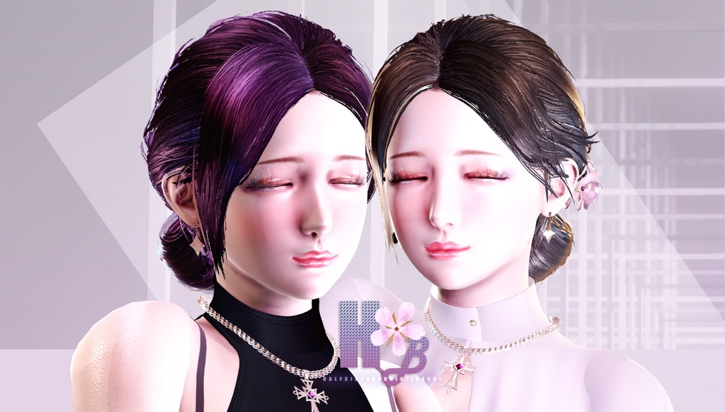 HalfsideBun HairSet for hs