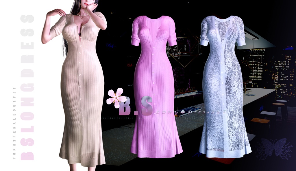 B.S.Long DressSet for hs