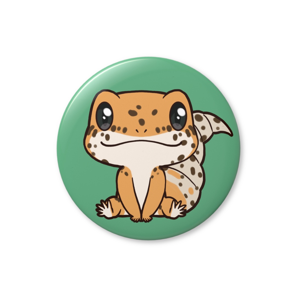 レオパの缶バッジ