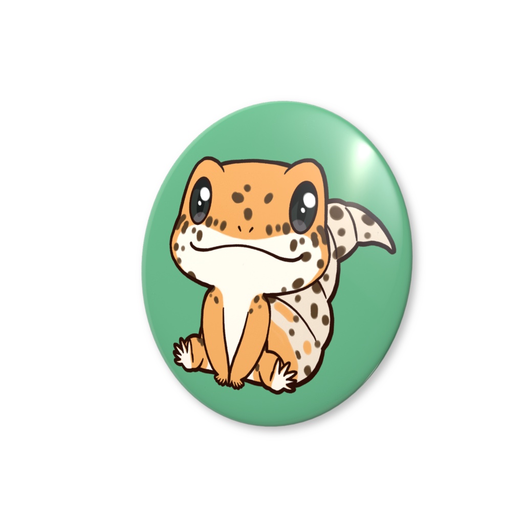 レオパの缶バッジ
