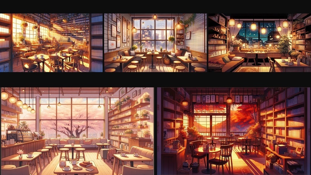 【VTuber/配信素材】Lofi Cafe Stream Pack|背景動画×5・BGM・SFX・OBSオーバーレイセット