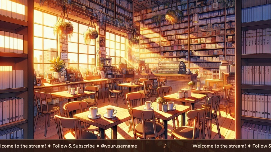 【VTuber/配信素材】Lofi Cafe Stream Pack|背景動画×5・BGM・SFX・OBSオーバーレイセット