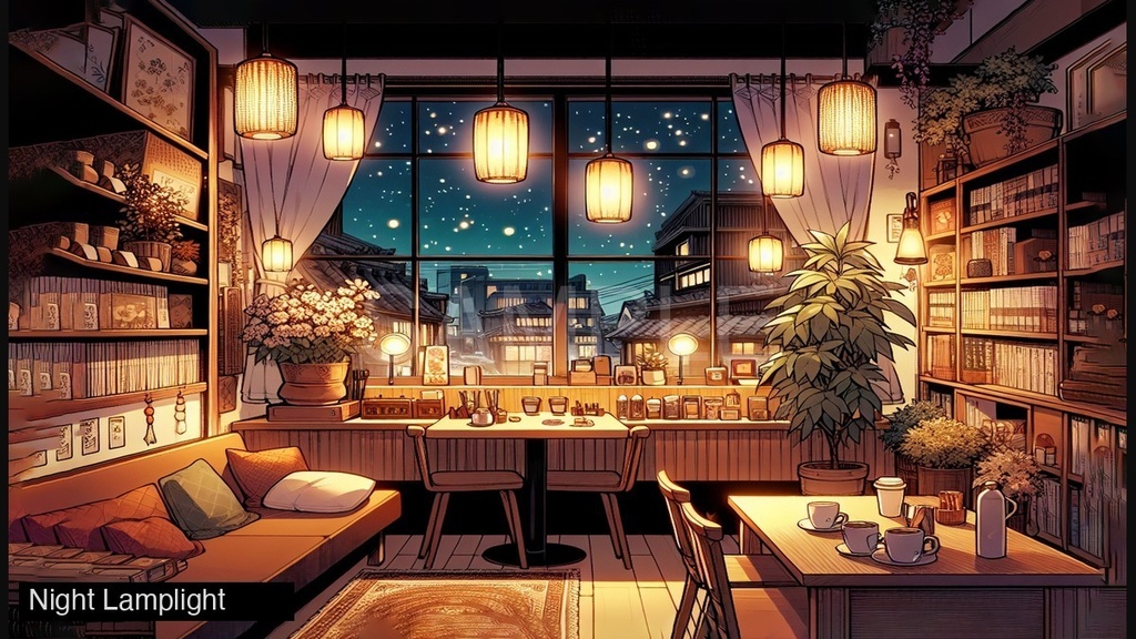 【VTuber/配信素材】Lofi Cafe Stream Pack|背景動画×5・BGM・SFX・OBSオーバーレイセット