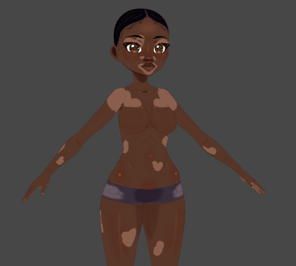 [Vroid] Vitiligo skin overlay texture