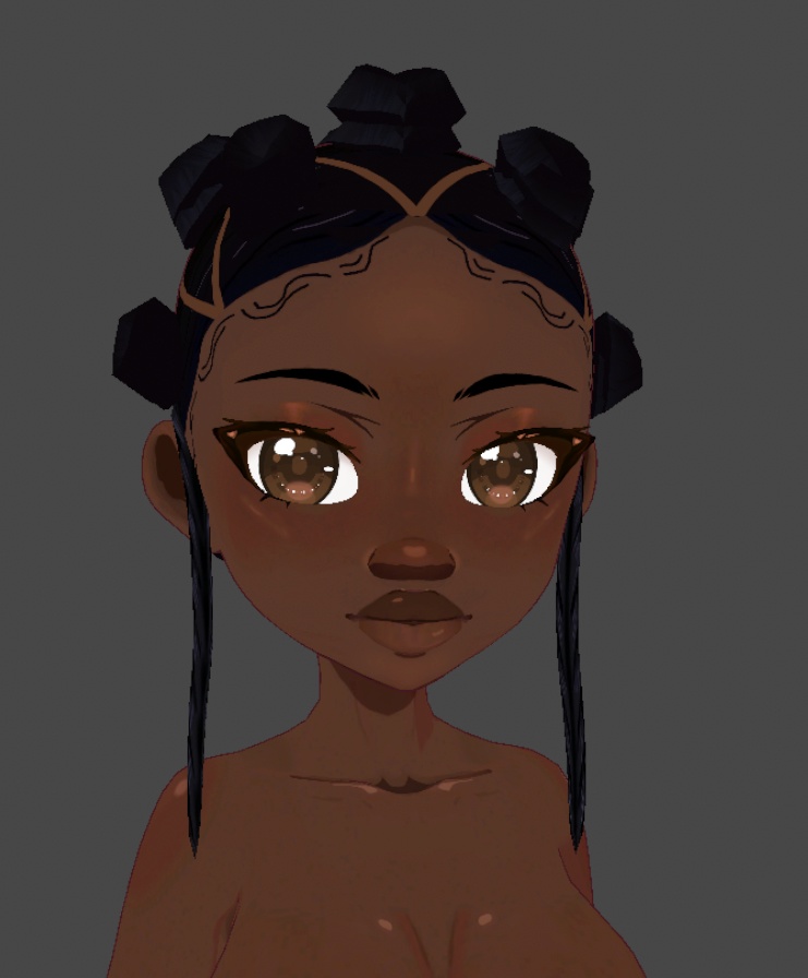 [Vroid] Bantu Knots/Chiney bumps hair preset (.Vroid file)