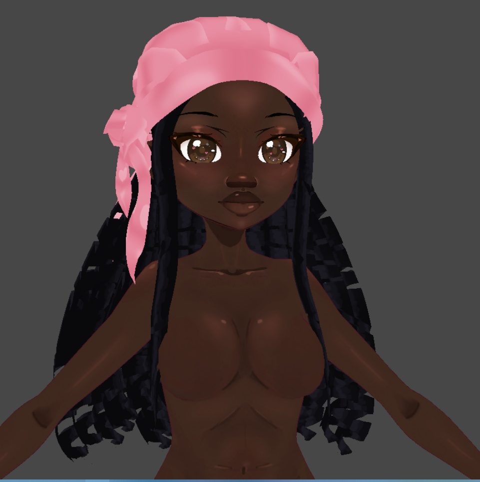 Fixed [.Vroid] Loose curl durag hair preset (.Vroid file)