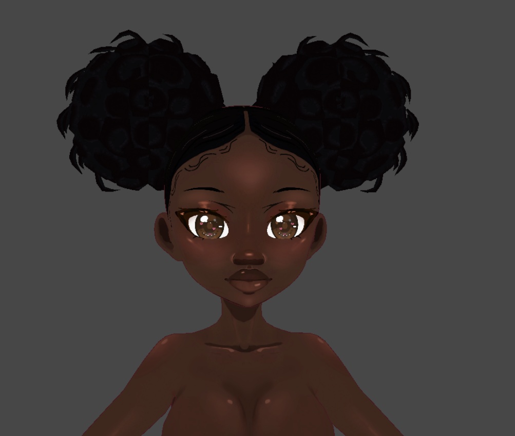 [UPDATED] Afro puffs hair preset (.Vroid file)