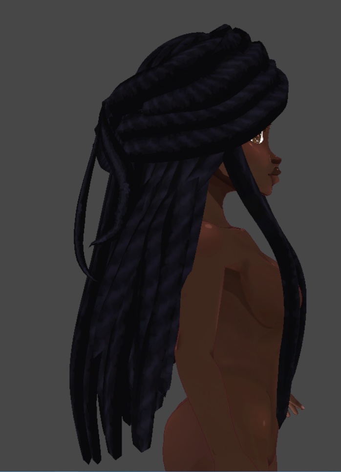side sweep long locs hair preset (.vroid file) FitnessToCosplay.ttv
