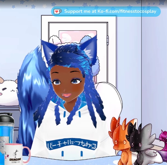 side sweep long locs hair preset (.vroid file) FitnessToCosplay.ttv