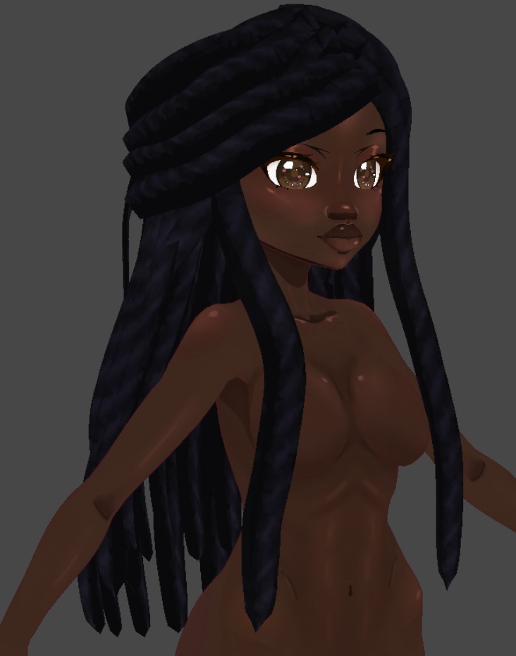 side sweep long locs hair preset (.vroid file) FitnessToCosplay.ttv