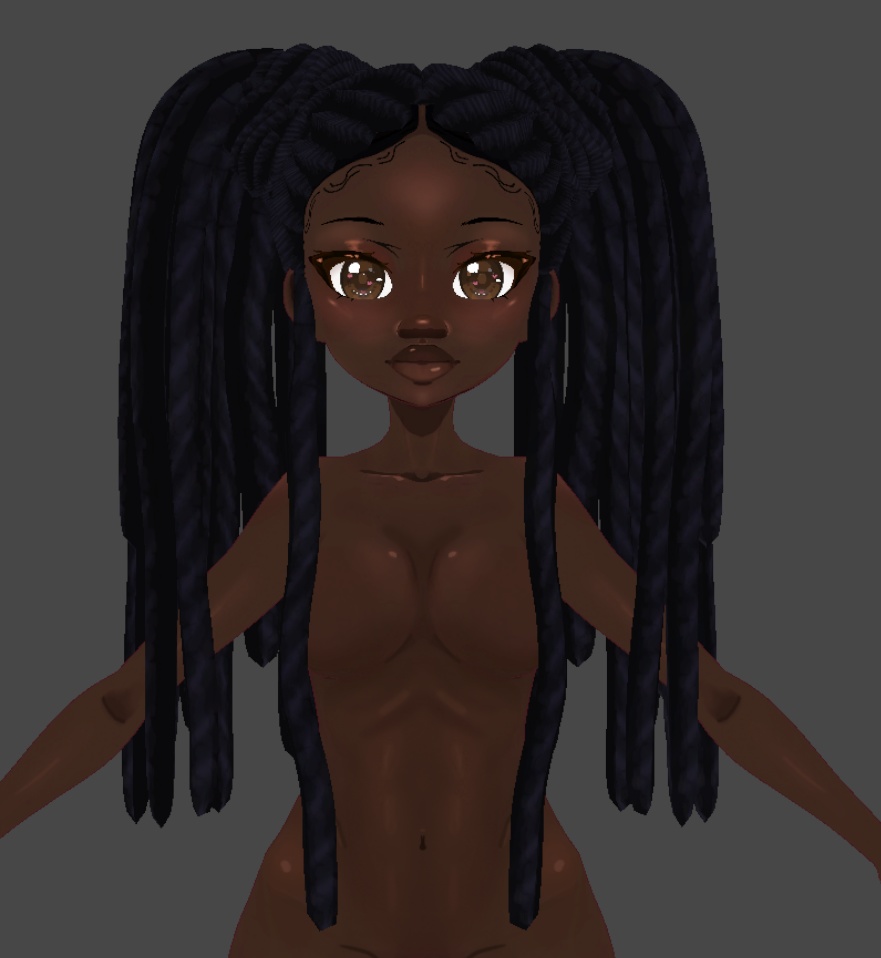 loc wrapped twin tails [.vroid file] hair preset