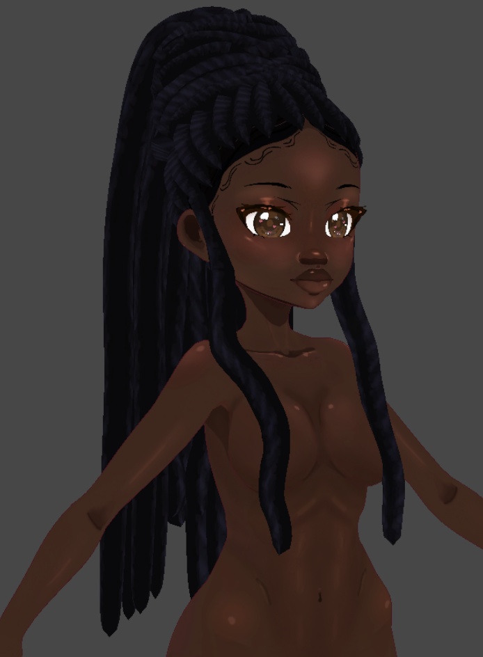 Honey comb loc ponytail (.vroid file hair preset)