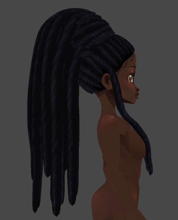 Honey comb loc ponytail (.vroid file hair preset)