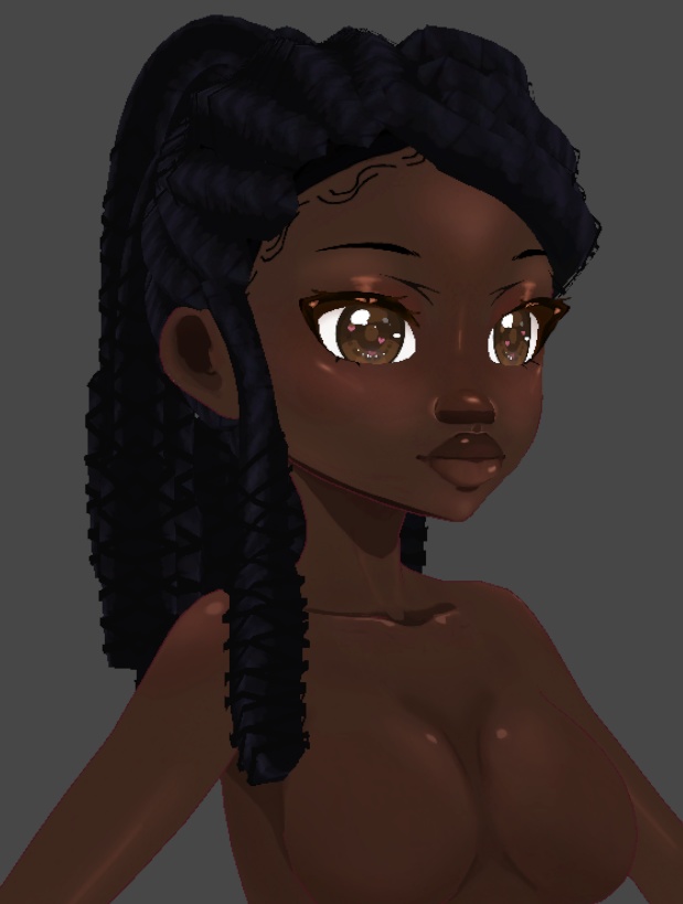 Loc knots pony (.vroid file hair preset)