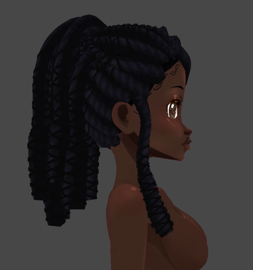 Loc knots pony (.vroid file hair preset)