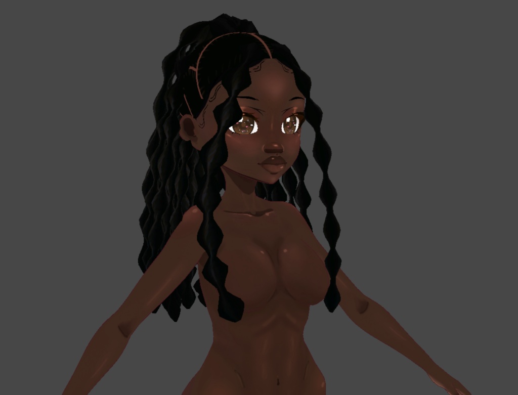 Half up bubble braids (.vroid file hair preset)