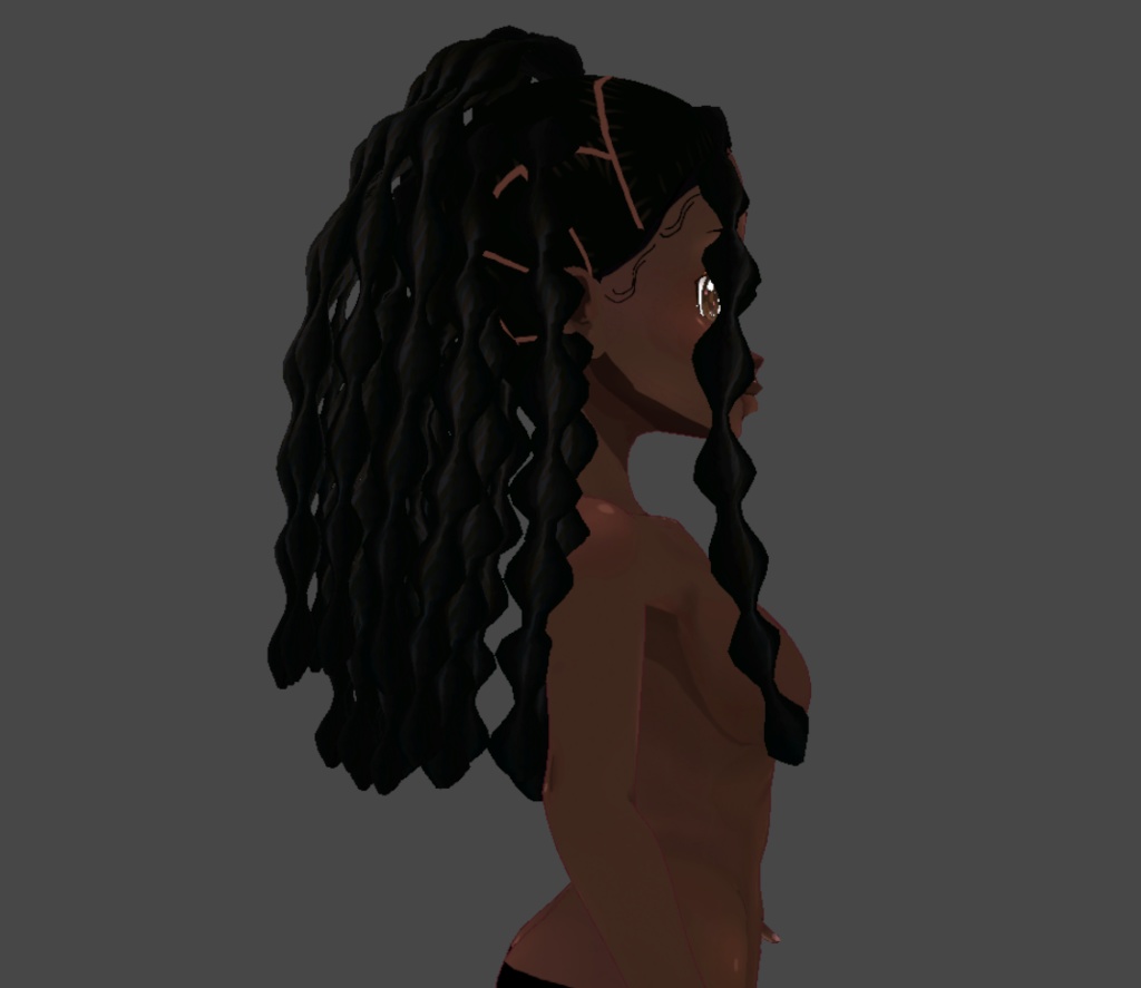 Half up bubble braids (.vroid file hair preset)