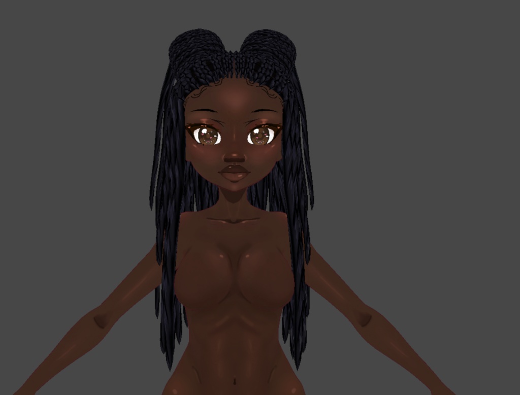 Long braided dual bun (.vroid file hair preset)