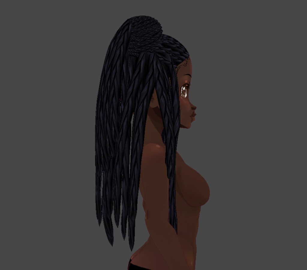 Long braided dual bun (.vroid file hair preset)