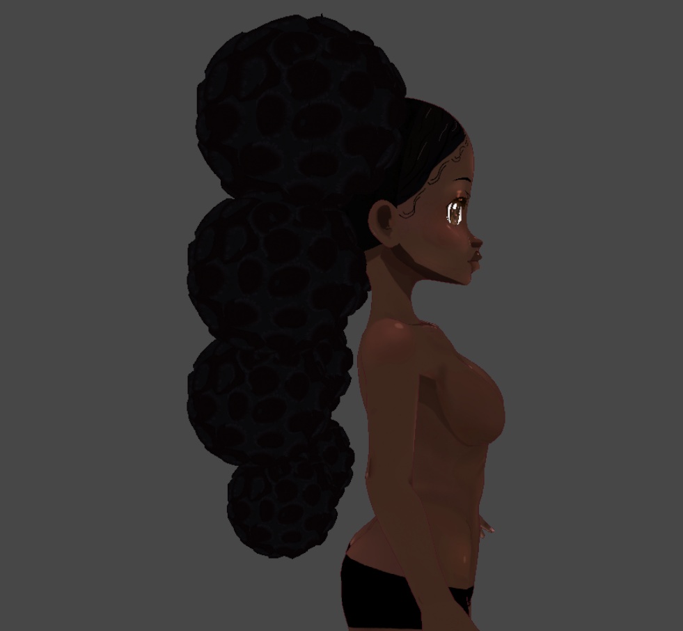Afro puff pigtails (.vroid file hair preset)