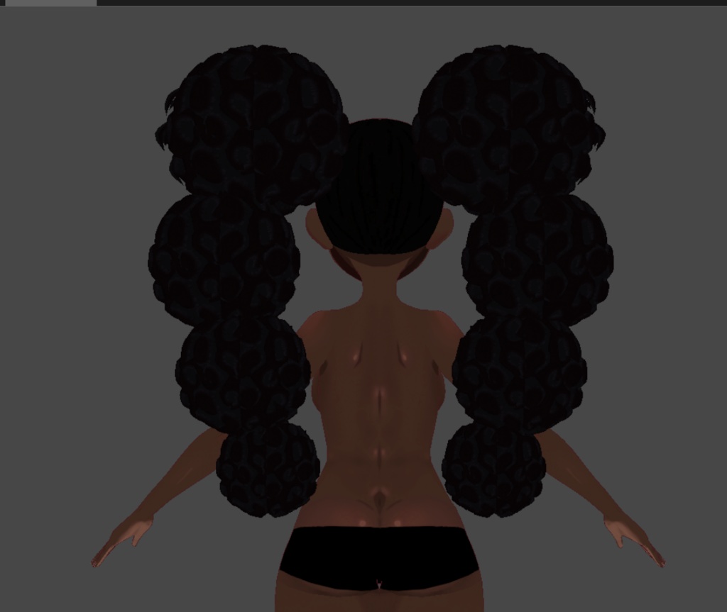 Afro puff pigtails (.vroid file hair preset) - Beef - BOOTH