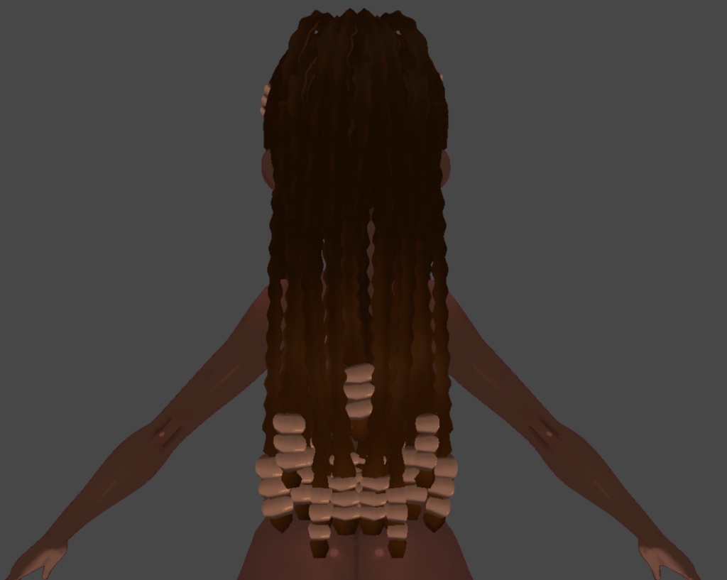 Braid pony w/ beads (.Vroid file hair preset)