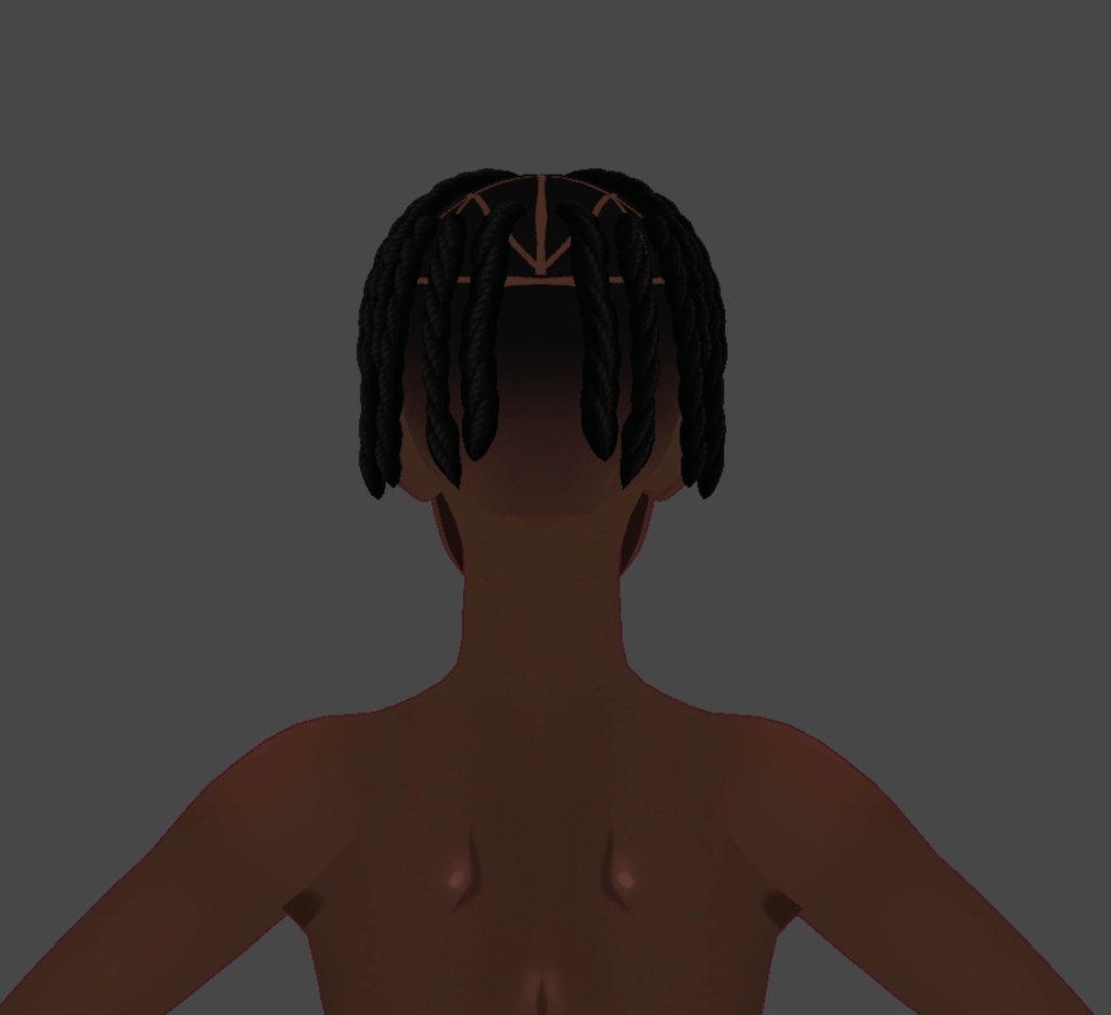 Fade with twists (.vroid file hair preset)