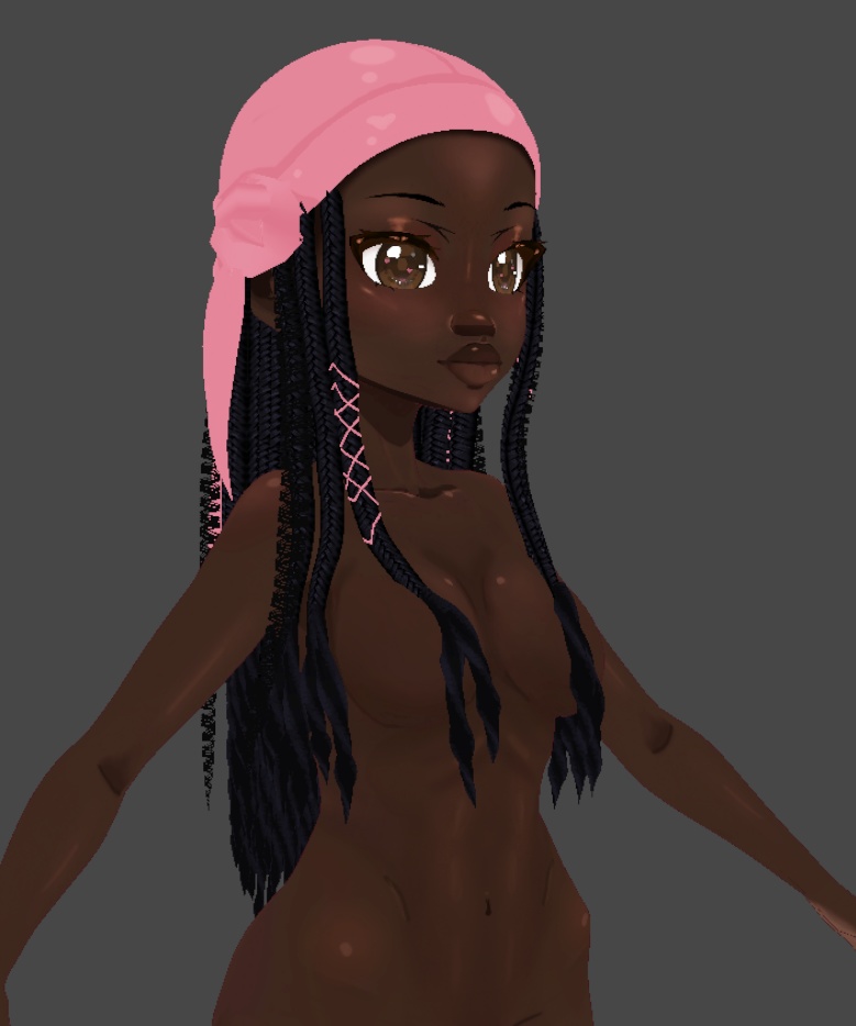 Goddess braids in Durag (.Vroid file)