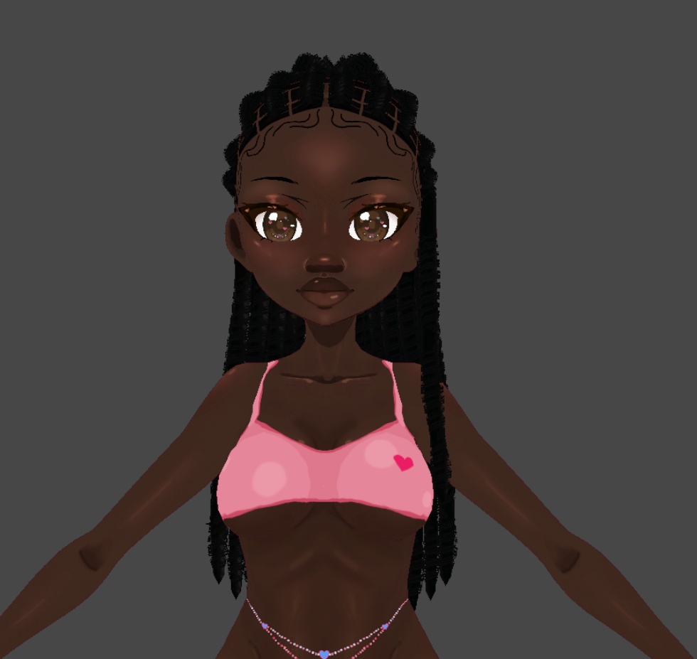 Half up butterfly locs (.vroid file) 