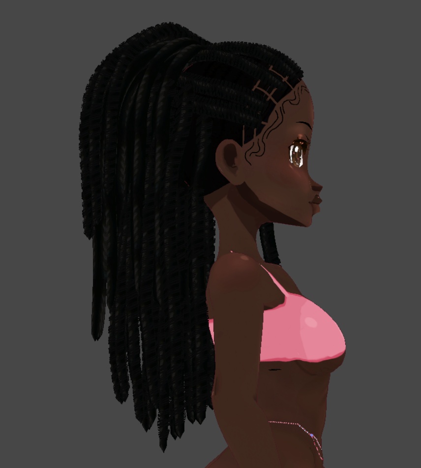 Half up butterfly locs (.vroid file)